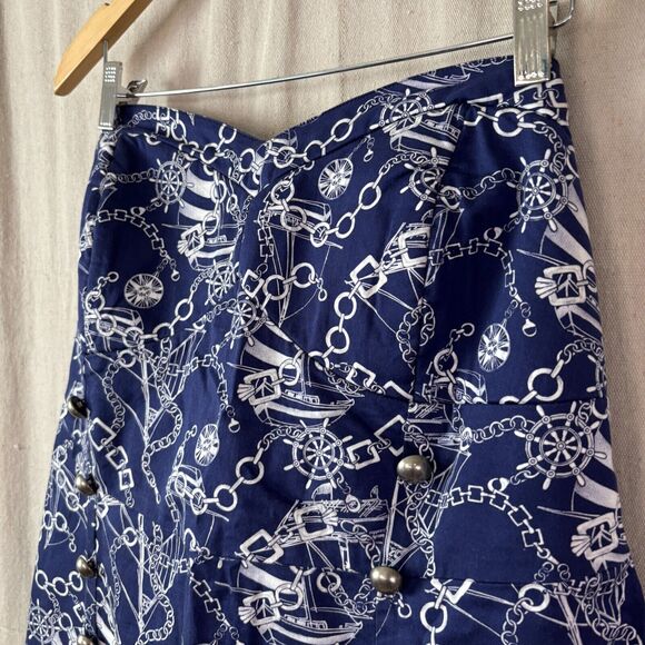 TORRID Strapless Top‎ Women Plus Size 2 Blue White Nautical Whimsical Summer Sun - Picture 2 of 10